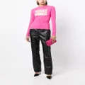 Versace slogan-print long-sleeve T-shirt - Pink
