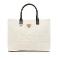 Versace large La Medusa canvas tote bag - Neutrals