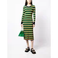 Jason Wu stripe-pattern knitted dress - Green