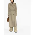 JOSEPH Merton contrast-collar double-breasted trench coat - Neutrals