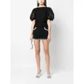 Moschino high-waisted lace-trim shorts - Black