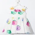 David Charles floral-print sleeveless mini dress - White