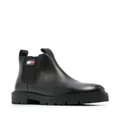 Tommy Jeans 40mm logo-patch leather boots - Black