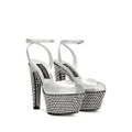 Dolce & Gabbana 150mm rhinestone-embellished platform sandals - Silver