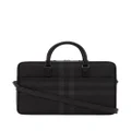 Burberry Check-print leather briefcase - Black