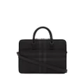 Burberry Check-print leather briefcase - Black