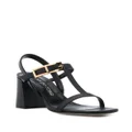 Sergio Rossi buckled T-bar leather sandals - Black