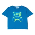 Moschino Kids logo teddy bear-print T-shirt - Blue