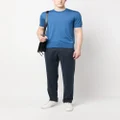 Kiton logo-patch straight-leg trousers - Blue