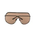 Rick Owens Shield oversized-frame sunglasses - Brown