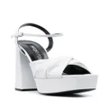 Sergio Rossi cross-strap platform sandals - White