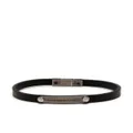 Saint Laurent ID Plaque leather bracelet - Black