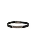 Saint Laurent ID Plaque leather bracelet - Black