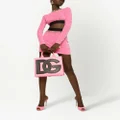 Dolce & Gabbana DG-logo flocked miniskirt - Pink