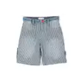Marc Jacobs Kids stripe-pattern denim bermuda shorts - Blue
