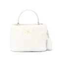 Prada mini Panier shearling tote bag - White