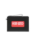 Kenzo logo-print clutch bag - Black