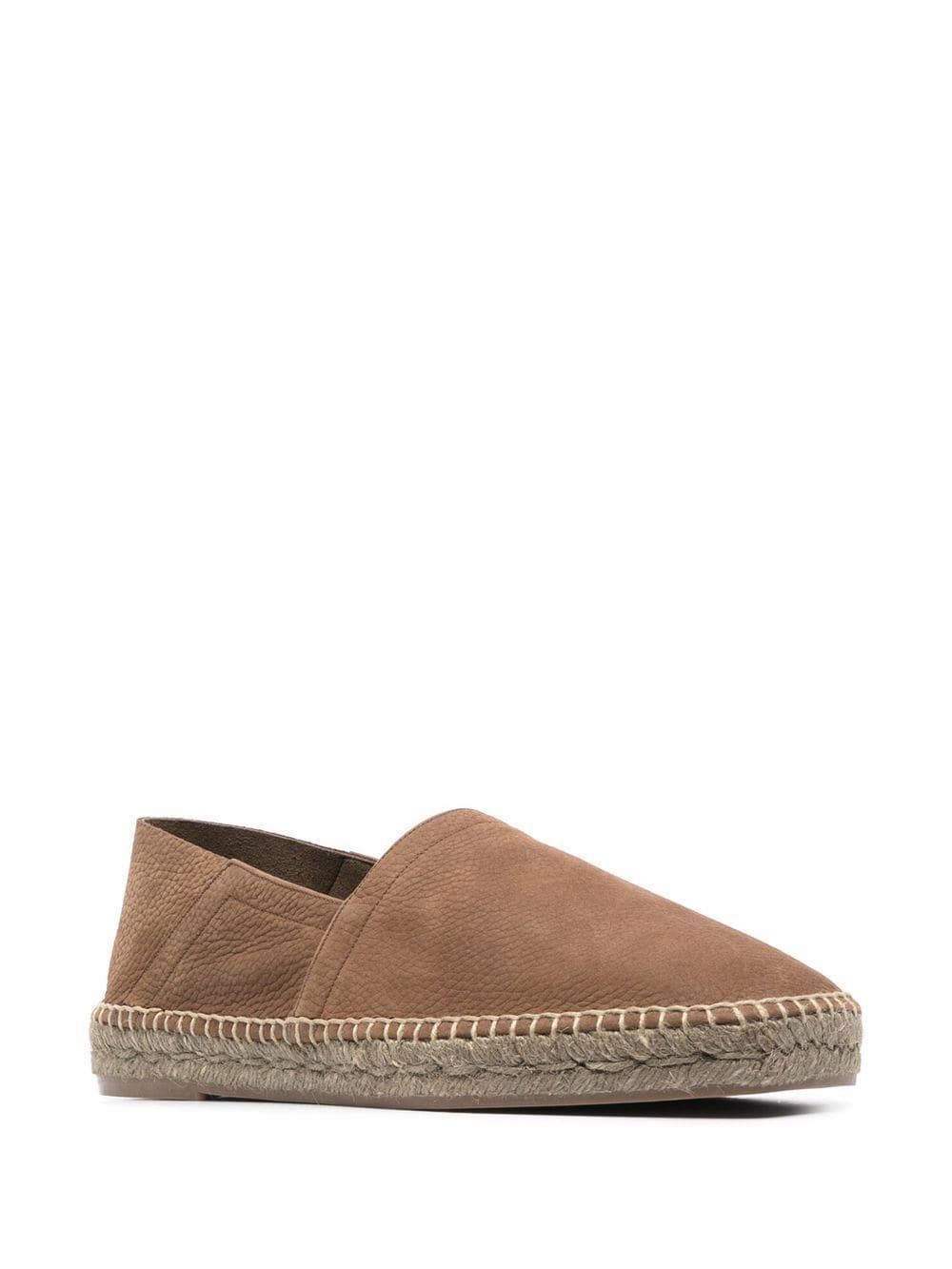 TOM FORD grained leather espadrilles - Brown