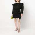 IRO long-sleeved draped jacquard dress - Black