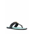 TOM FORD TF plaque quilted insole flip flops - Black