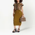 Balmain leopard-print cropped T-shirt - Brown