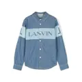 Lanvin Enfant logo-print denim shirt - Blue