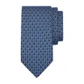 Ferragamo Gancini-print silk tie - Blue