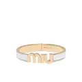 Miu Miu Enameled logo-lettering bracelet - White