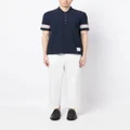 Thom Browne chest logo-patch polo shirt - Blue