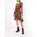 Paule Ka leopard print wrap dress - Brown
