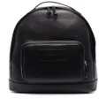 Emporio Armani zip-up leather backpack - Black