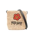 Kenzo Boke Flower straw crossbody bag - Neutrals