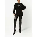 Dolce & Gabbana logo-patch jersey miniskirt - Black