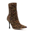 Gianvito Rossi Dunn 85mm leopard-print boots - Brown