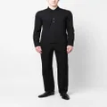 TOM FORD button-front long-sleeved polo shirt - Black