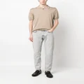 Kiton short-sleeved zip-up polo shirt - Neutrals