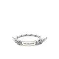 Balenciaga logo-engraved plate bracelet - Grey