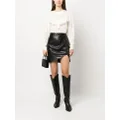 IRO ruched side-slit leather skirt - Black