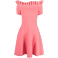 Alexander McQueen ruffle knit flared dress - Pink