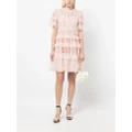 Needle & Thread floral-embroidery tiered ruffle dress - Pink