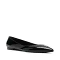 Philipp Plein skull-stud ballerina shoes - Black