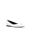 Philipp Plein skull-stud ballerina shoes - White