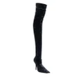 Balenciaga Knife thigh-high crushed velvet boots - Black