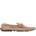 Bally logo-plaque almond toe loafers - Brown