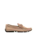 Bally logo-plaque almond toe loafers - Brown