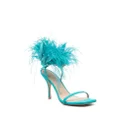 Stuart Weitzman feather-detail open-toe 115mm sandals - Blue