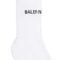 Balenciaga logo embroidered socks - White