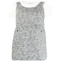 b+ab tweed sleeveless mini dress - White
