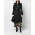 Moschino logo-print belted trench coat - Black