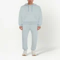 Alexander McQueen embroidered logo drop shoulder hoodie - Blue